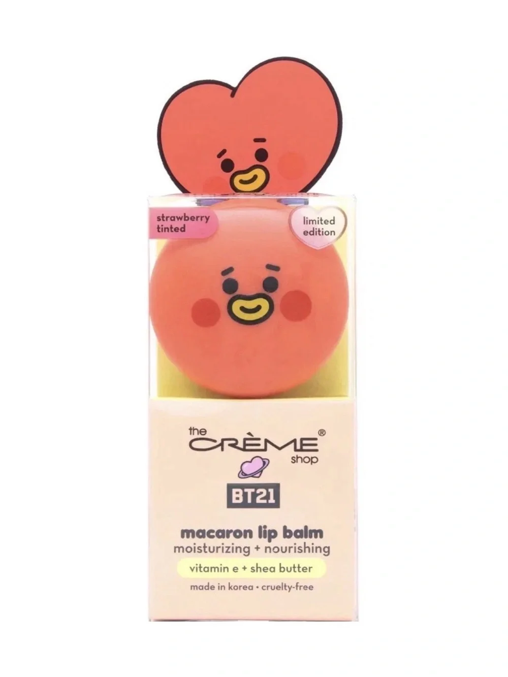 the CRÈME Shop BT21 Macaron Lip Balm - Strawberry Tinted (Pink/Coral)